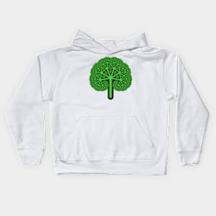 Green Fractal Tree Kids Hoodie